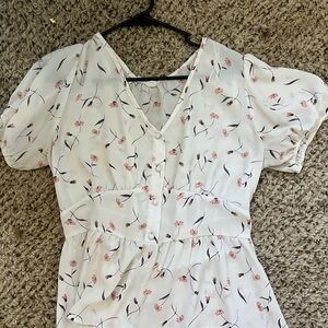Sienna Sky White and Pink Floral Blouse